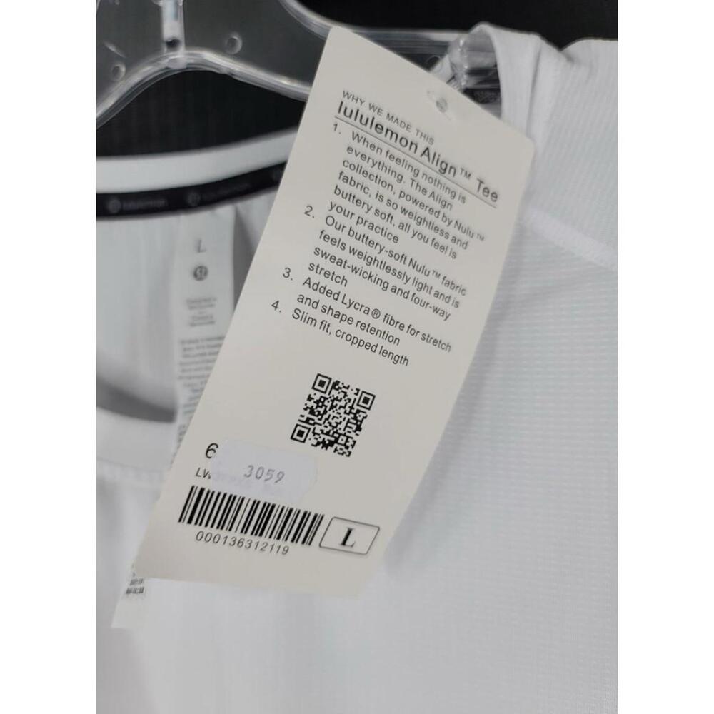 Lululemon Alone Tee Women’s White Short Sleeve Large NWT - Picture 6 of 9